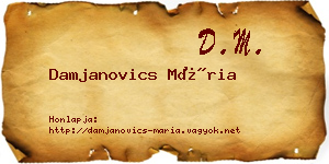 Damjanovics Mária névjegykártya